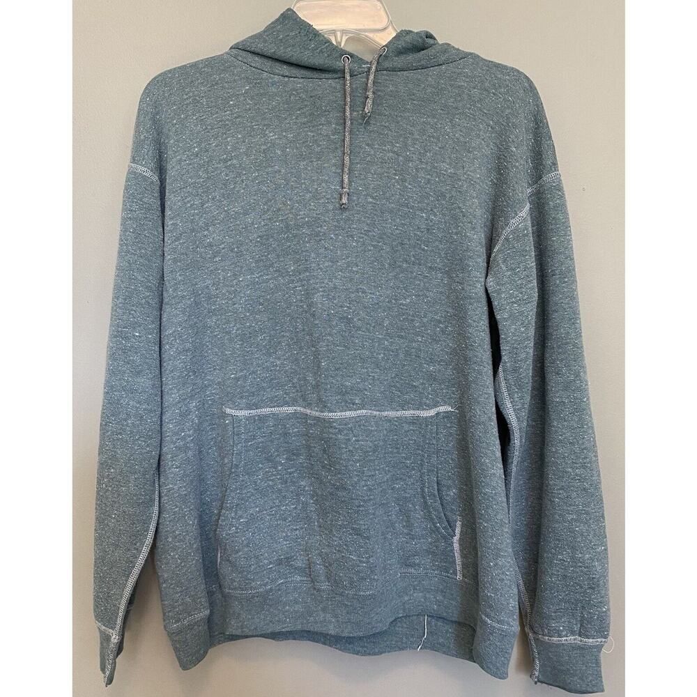 True Vintage 70s 80d Hoodie Sweatshirt Jacket Gray Blue Faded Size Medium Unisex